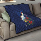 Merry Cocka-mas Quilt Australia Christmas Blue Art - Aussie Hoodie