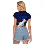Merry Cocka-mas Raglan Cropped T Shirt Australia Christmas Blue Art - Aussie Hoodie