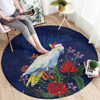 Merry Cocka-mas Round Carpet Australia Christmas Blue Art - Aussie Hoodie