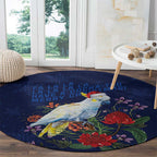 Merry Cocka-mas Round Carpet Australia Christmas Blue Art - Aussie Hoodie