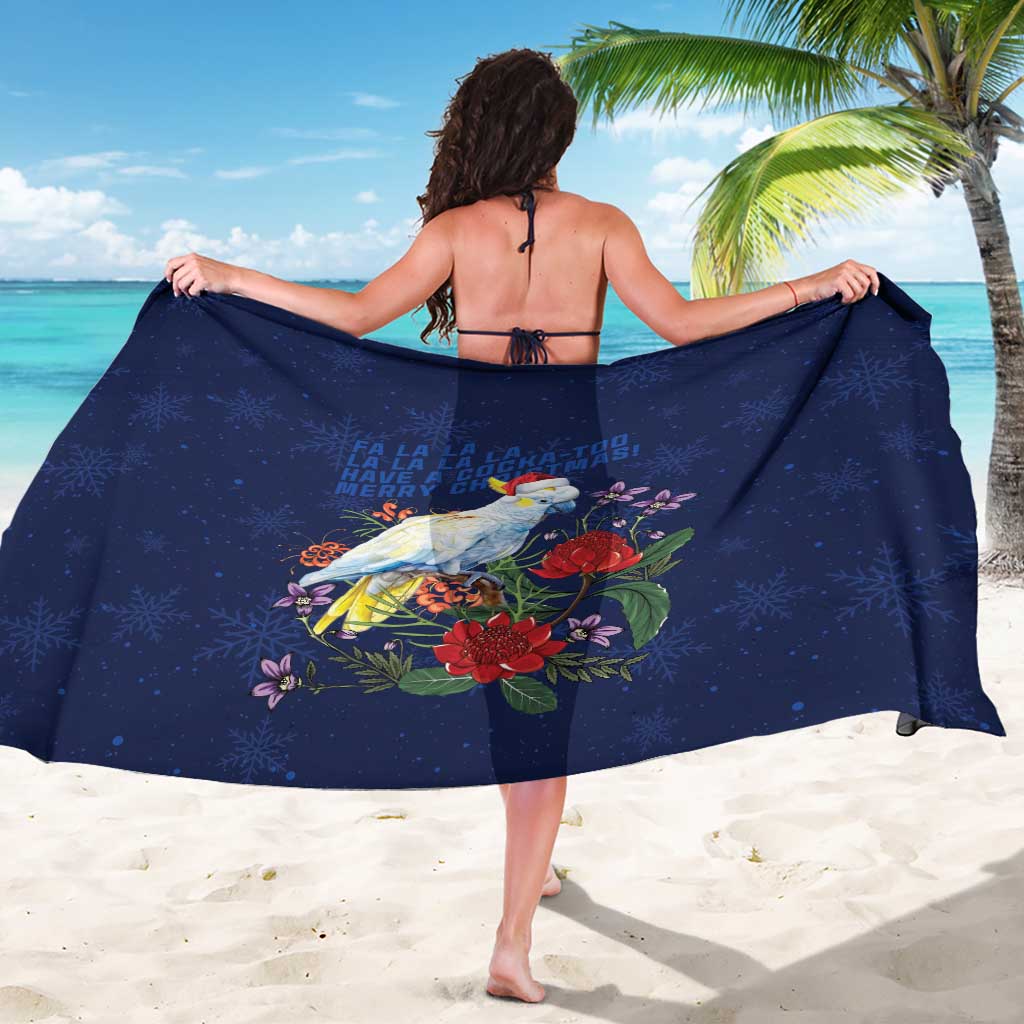 Merry Cocka-mas Sarong Australia Christmas Blue Art - Aussie Hoodie