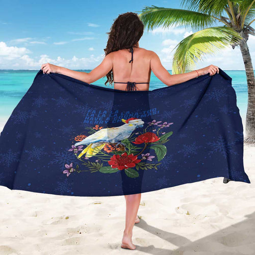 Merry Cocka-mas Sarong Australia Christmas Blue Art - Aussie Hoodie