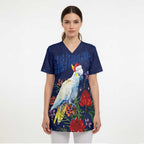 Merry Cocka-mas Scrub Top Australia Christmas Blue Art - Aussie Hoodie