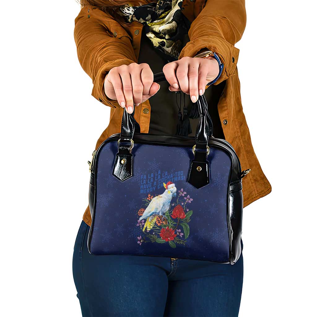 Merry Cocka-mas Shoulder Handbag Australia Christmas Blue Art - Aussie Hoodie