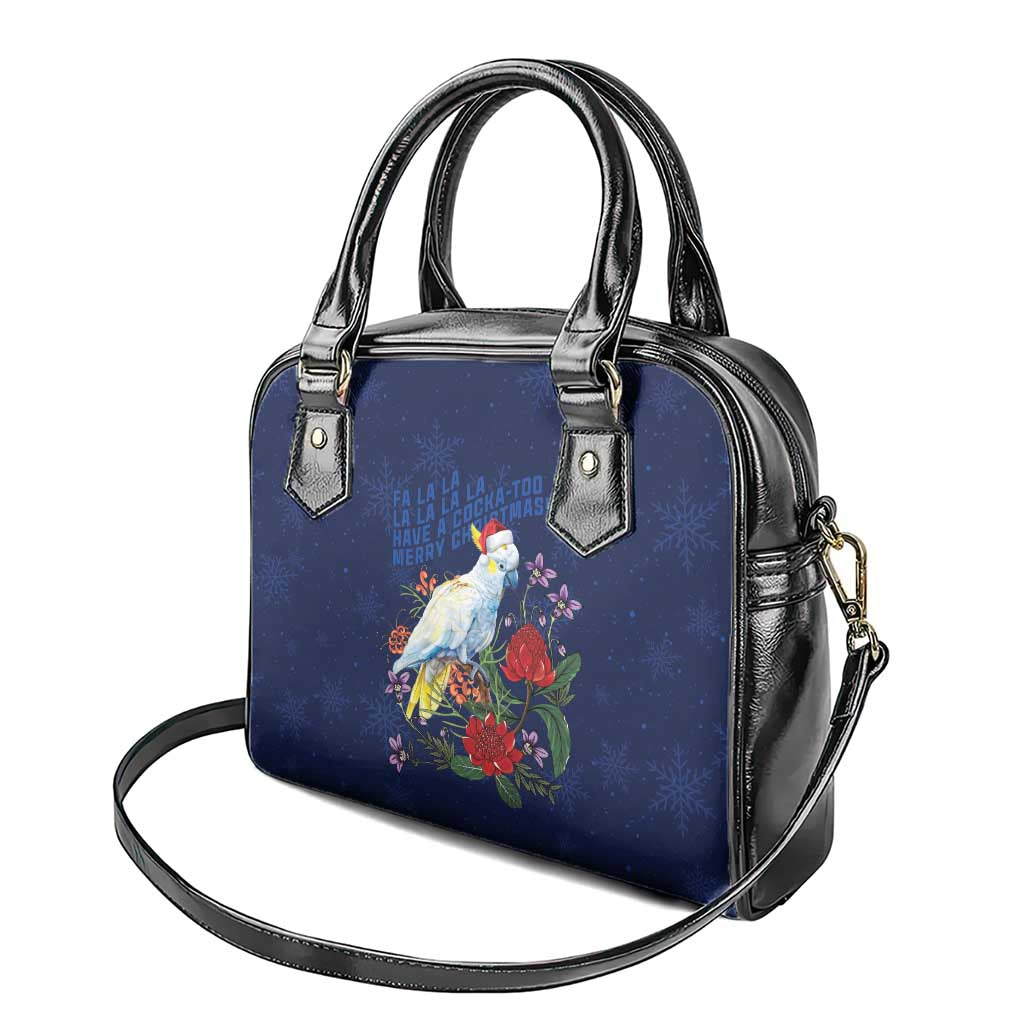 Merry Cocka-mas Shoulder Handbag Australia Christmas Blue Art - Aussie Hoodie