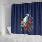 Merry Cocka-mas Shower Curtain Australia Christmas Blue Art - Aussie Hoodie