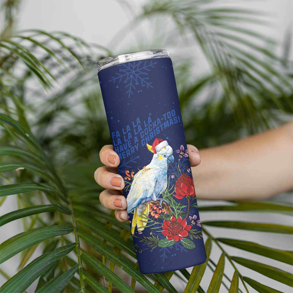Merry Cocka-mas Skinny Tumbler Australia Christmas Blue Art - Aussie Hoodie
