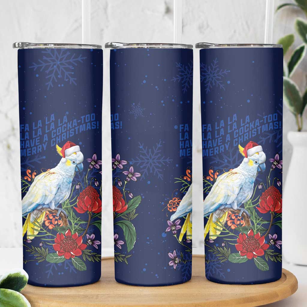Merry Cocka-mas Skinny Tumbler Australia Christmas Blue Art - Aussie Hoodie
