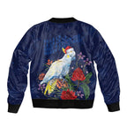 Merry Cocka-mas Sleeve Zip Bomber Jacket Australia Christmas Blue Art - Aussie Hoodie