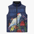 Merry Cocka-mas Sleeveless Puffer Jacket Australia Christmas Blue Art - Aussie Hoodie