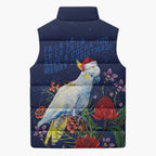 Merry Cocka-mas Sleeveless Puffer Jacket Australia Christmas Blue Art - Aussie Hoodie