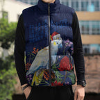Merry Cocka-mas Sleeveless Puffer Jacket Australia Christmas Blue Art - Aussie Hoodie