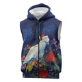 Merry Cocka-mas Sleeveless Zip Hoodie Australia Christmas Blue Art LT9