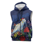 Merry Cocka-mas Sleeveless Zip Hoodie Australia Christmas Blue Art LT9