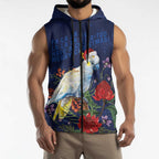 Merry Cocka-mas Sleeveless Zip Hoodie Australia Christmas Blue Art LT9