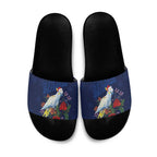 Merry Cocka-mas Slide Sandals Australia Christmas Blue Art - Aussie Hoodie