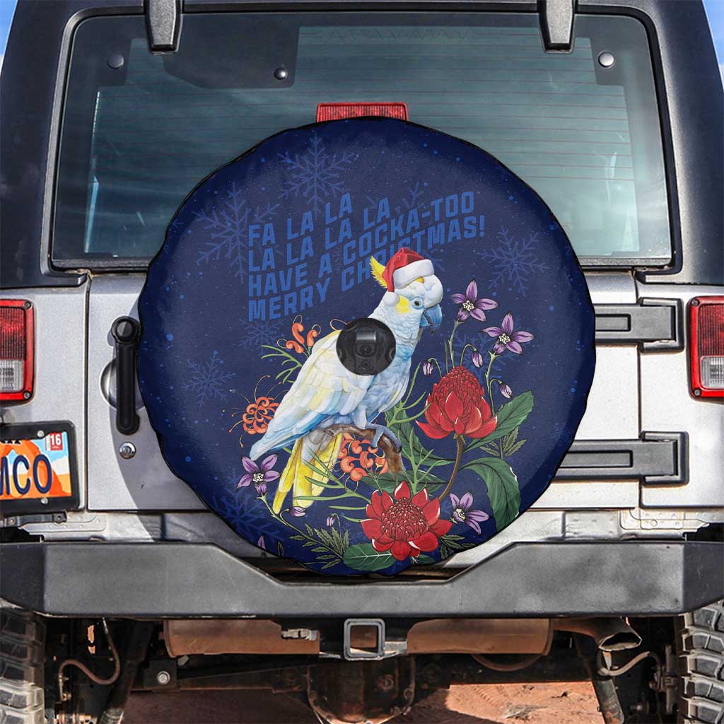 Merry Cocka-mas Spare Tire Cover Australia Christmas Blue Art - Aussie Hoodie