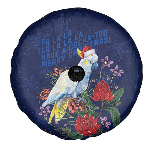 Merry Cocka-mas Spare Tire Cover Australia Christmas Blue Art - Aussie Hoodie