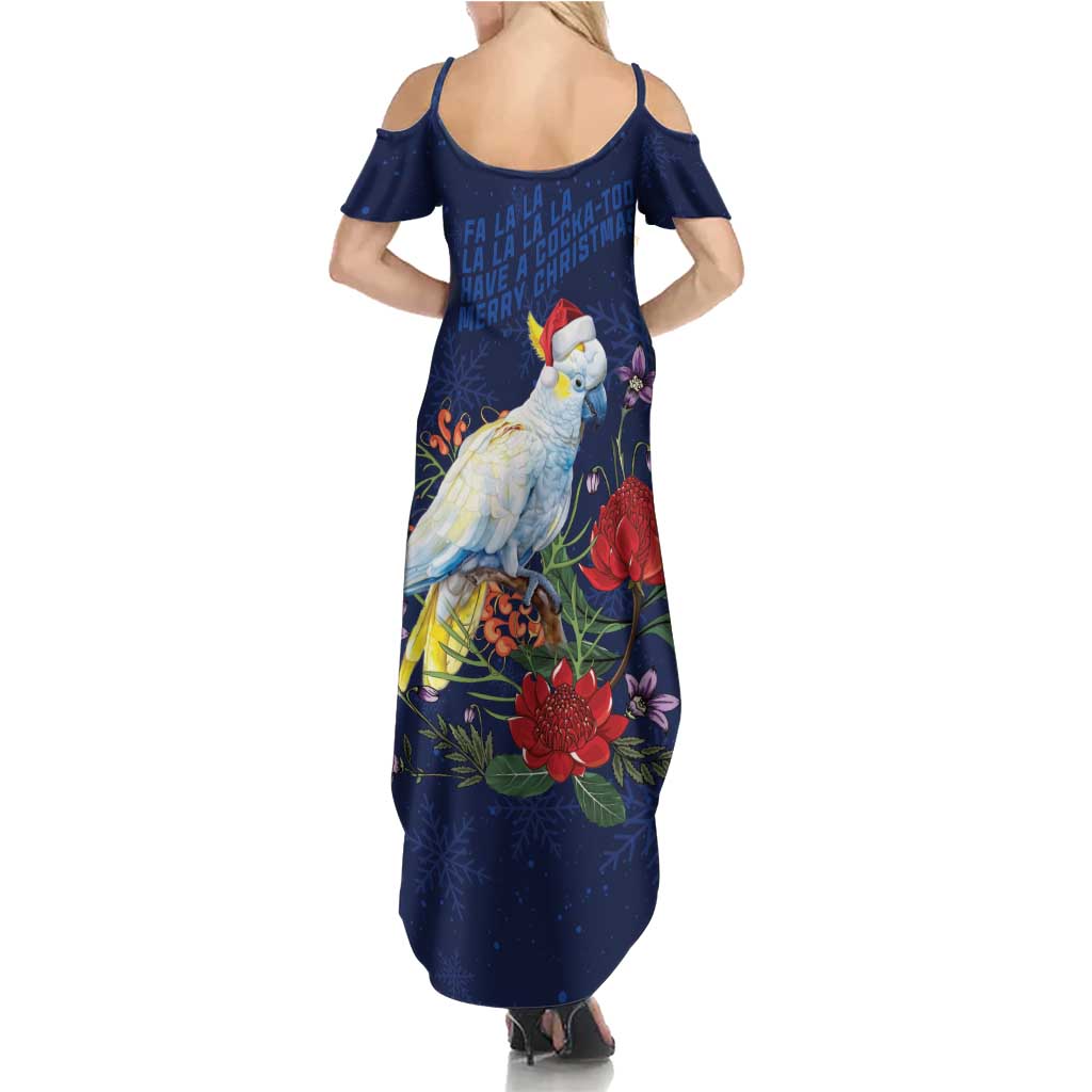 Merry Cocka-mas Summer Maxi Dress Australia Christmas Blue Art - Aussie Hoodie