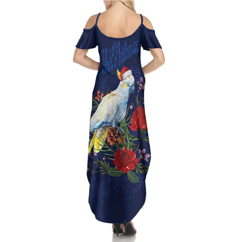 Merry Cocka-mas Summer Maxi Dress Australia Christmas Blue Art - Aussie Hoodie
