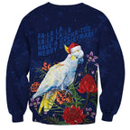 Merry Cocka-mas Sweatshirt Australia Christmas Blue Art - Aussie Hoodie