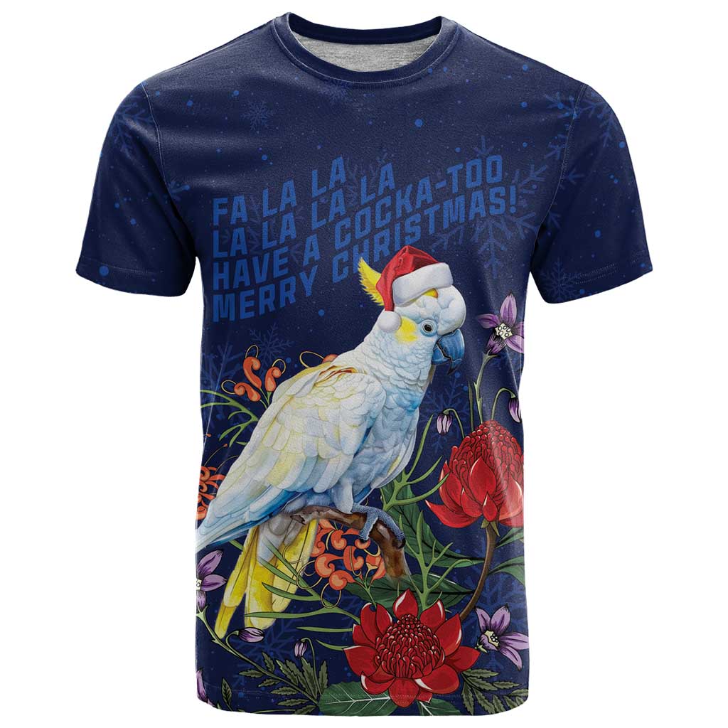 Merry Cocka-mas T Shirt Australia Christmas Blue Art - Aussie Hoodie