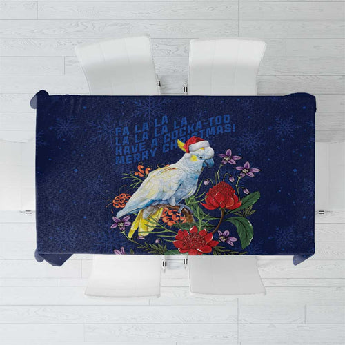 Merry Cocka-mas Tablecloth Australia Christmas Blue Art - Aussie Hoodie