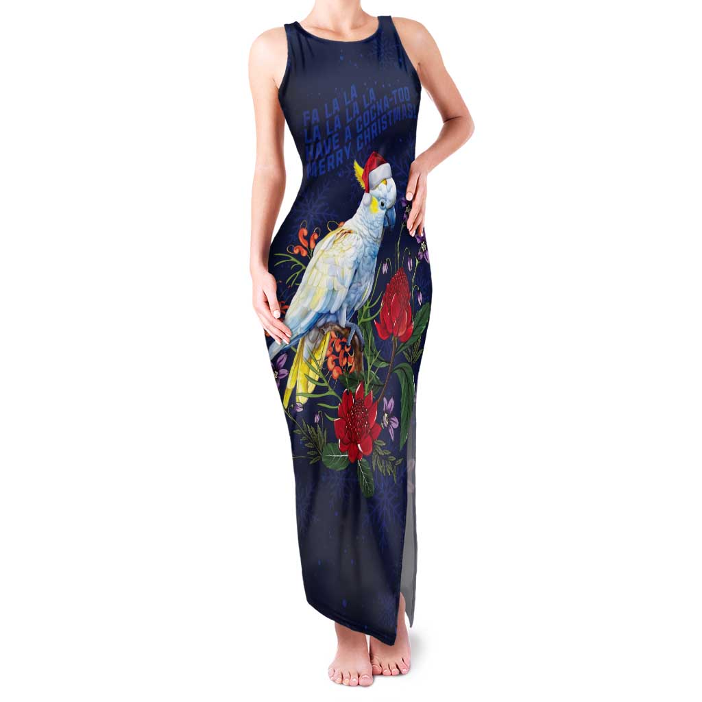 Merry Cocka-mas Tank Maxi Dress Australia Christmas Blue Art - Aussie Hoodie