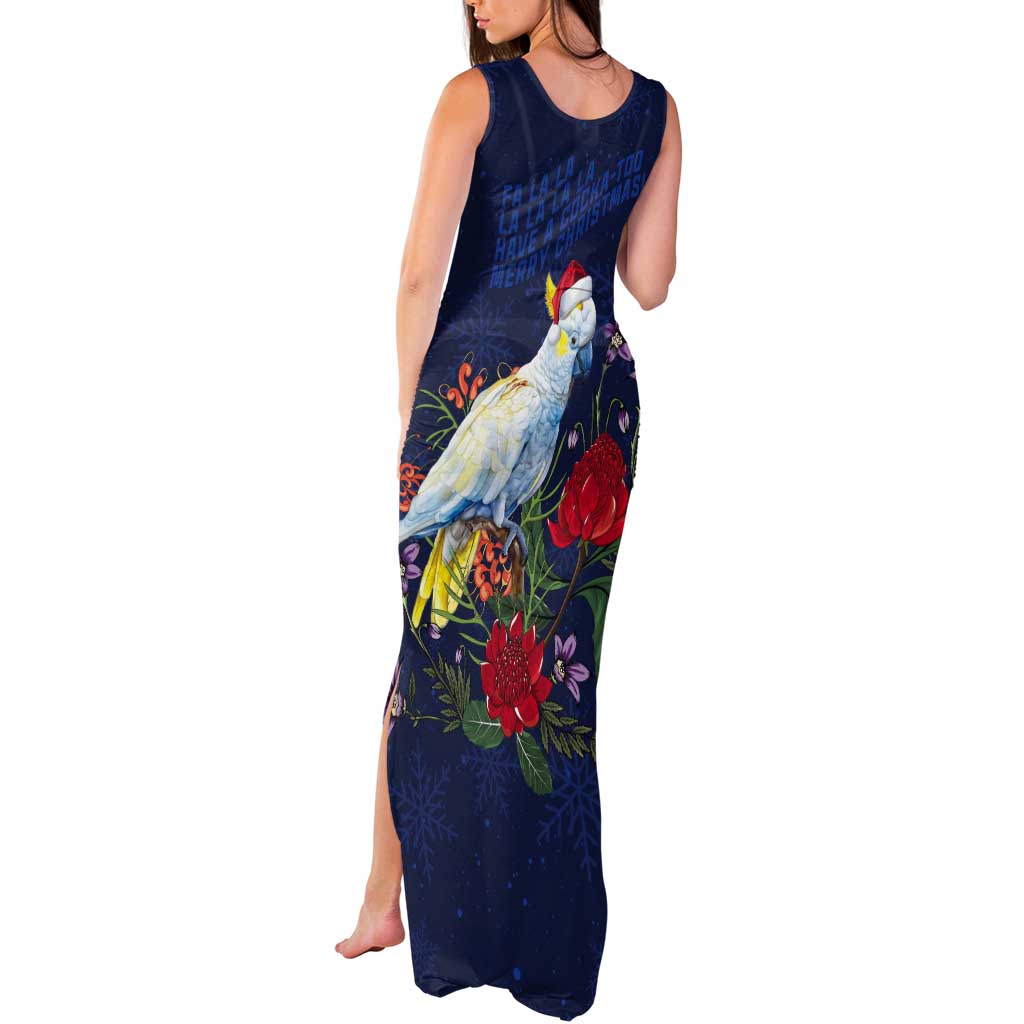 Merry Cocka-mas Tank Maxi Dress Australia Christmas Blue Art - Aussie Hoodie