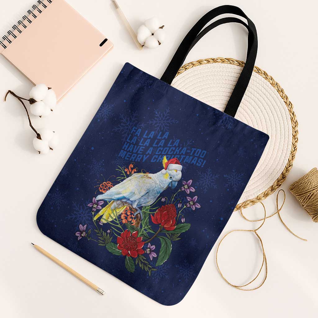 Merry Cocka-mas Tote Bag Australia Christmas Blue Art - Aussie Hoodie