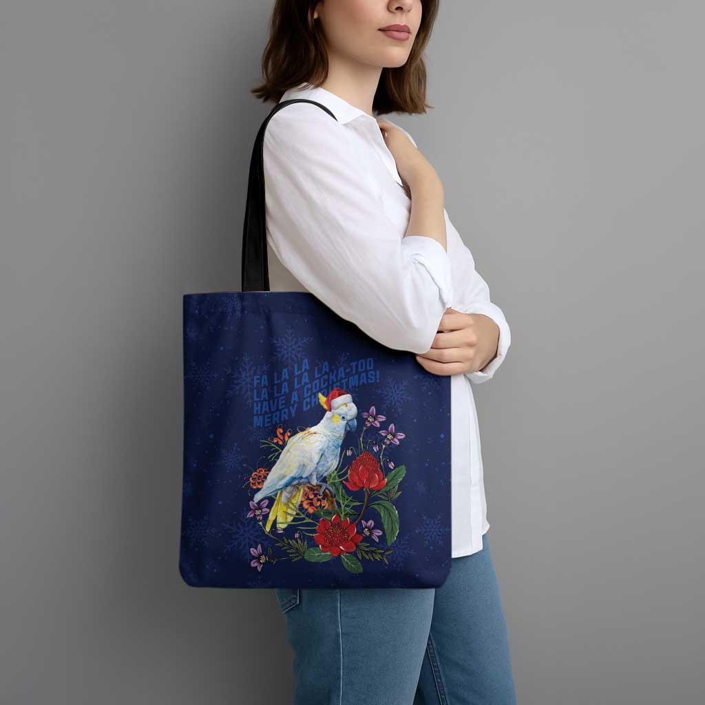 Merry Cocka-mas Tote Bag Australia Christmas Blue Art - Aussie Hoodie