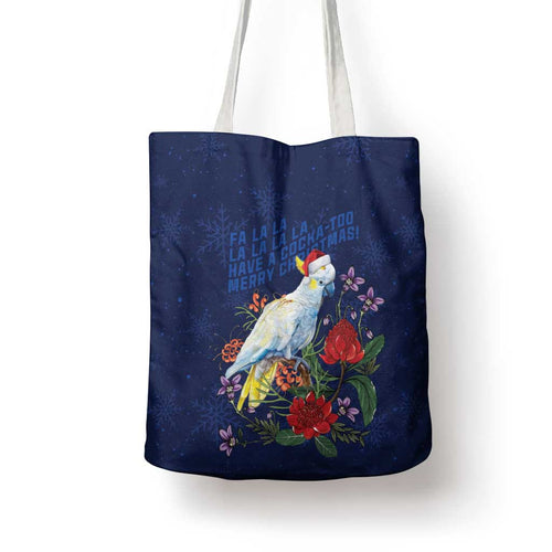 Merry Cocka-mas Tote Bag Australia Christmas Blue Art - Aussie Hoodie