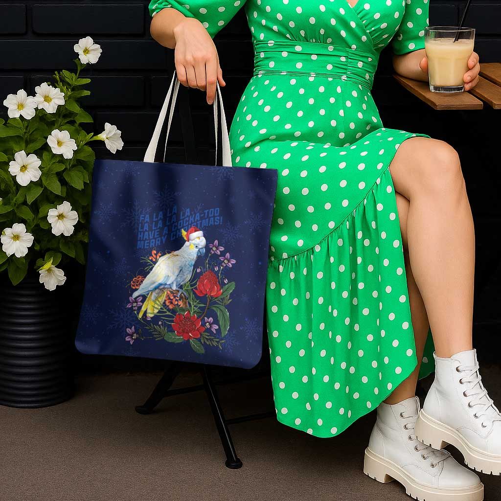 Merry Cocka-mas Tote Bag Australia Christmas Blue Art - Aussie Hoodie
