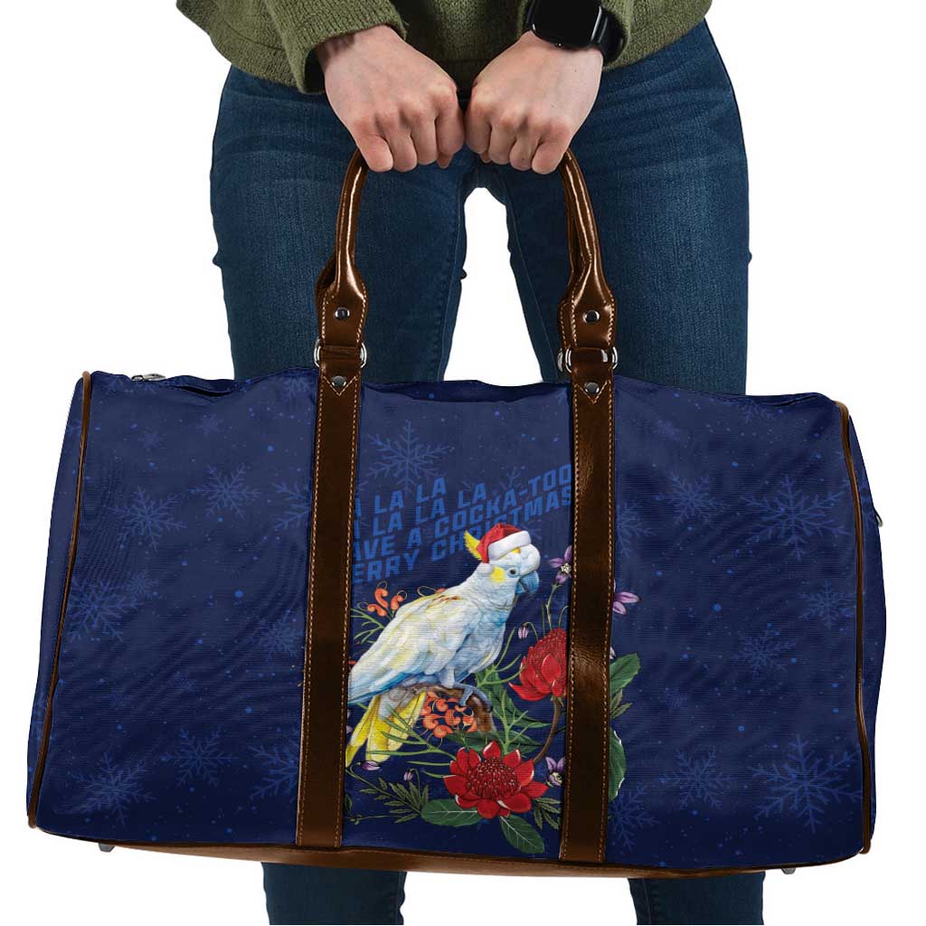 Merry Cocka-mas Travel Bag Australia Christmas Blue Art - Aussie Hoodie
