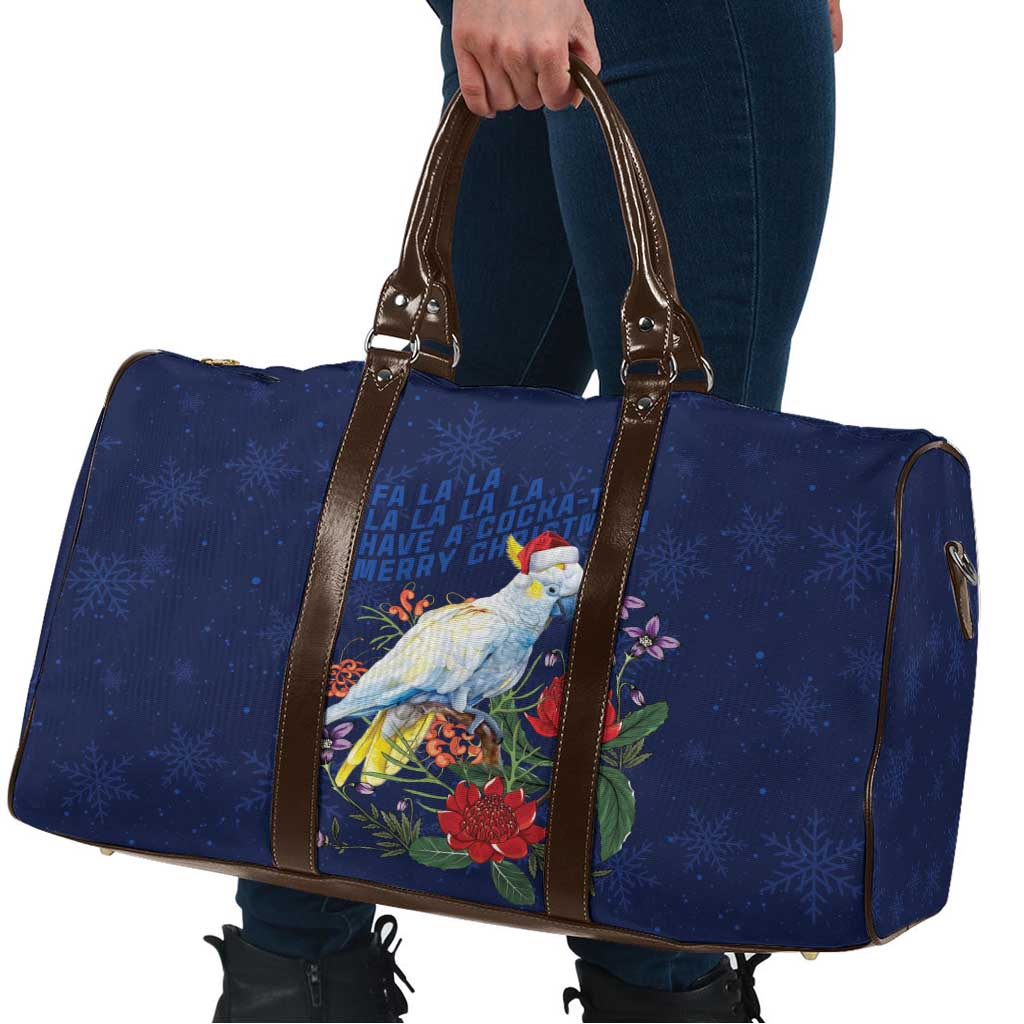 Merry Cocka-mas Travel Bag Australia Christmas Blue Art - Aussie Hoodie