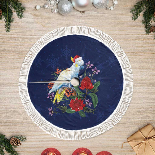 Merry Cocka-mas Tree Skirt Australia Christmas Blue Art - Aussie Hoodie