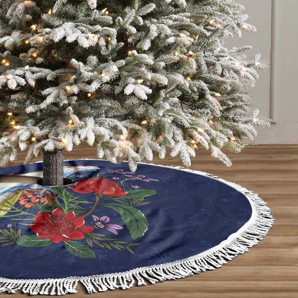 Merry Cocka-mas Tree Skirt Australia Christmas Blue Art - Aussie Hoodie