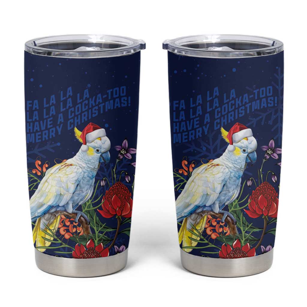 Merry Cocka-mas Tumbler Cup Australia Christmas Blue Art - Aussie Hoodie