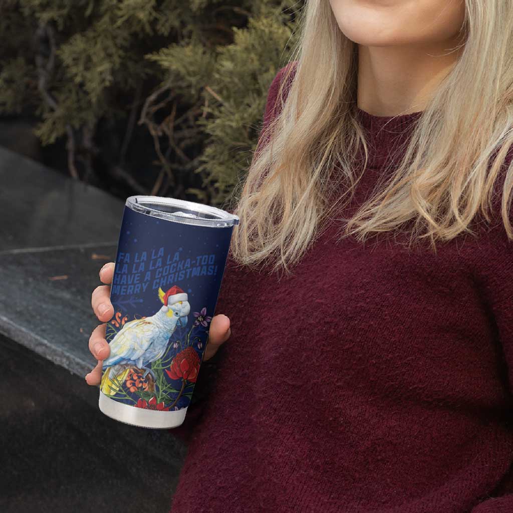Merry Cocka-mas Tumbler Cup Australia Christmas Blue Art - Aussie Hoodie