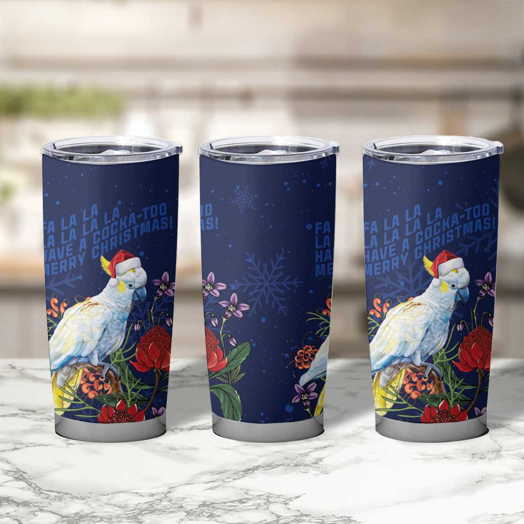 Merry Cocka-mas Tumbler Cup Australia Christmas Blue Art - Aussie Hoodie