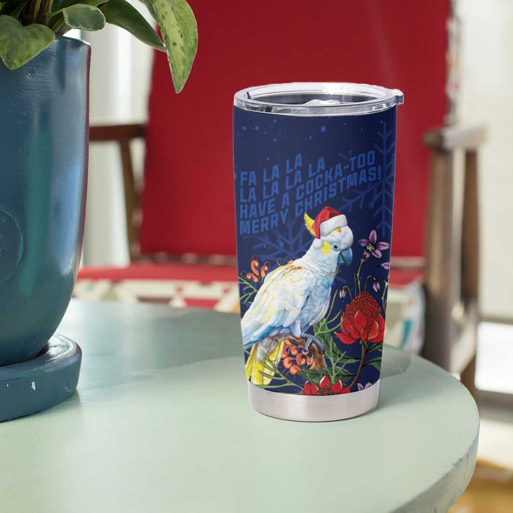 Merry Cocka-mas Tumbler Cup Australia Christmas Blue Art - Aussie Hoodie