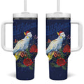 Merry Cocka-mas Tumbler With Handle Australia Christmas Blue Art - Aussie Hoodie