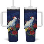 Merry Cocka-mas Tumbler With Handle Australia Christmas Blue Art - Aussie Hoodie
