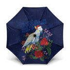 Merry Cocka-mas Umbrella Australia Christmas Blue Art - Aussie Hoodie