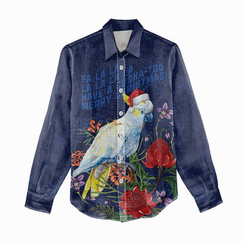 Merry Cocka-mas Women Casual Shirt Australia Christmas Blue Art - Aussie Hoodie