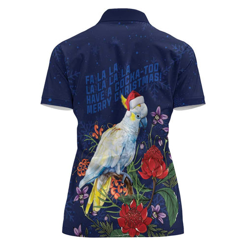 Merry Cocka-mas Women Polo Shirt Australia Christmas Blue Art - Aussie Hoodie