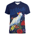 Merry Cocka-mas Women V-Neck T-Shirt Australia Christmas Blue Art - Aussie Hoodie
