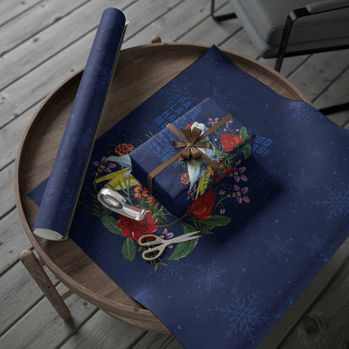 Merry Cocka-mas Wrapping Paper Australia Christmas Blue Art - Aussie Hoodie