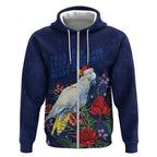 Merry Cocka-mas Zip Hoodie Australia Christmas Blue Art - Aussie Hoodie