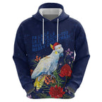 Merry Cocka-mas Zip Hoodie Australia Christmas Blue Art - Aussie Hoodie